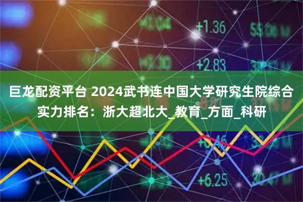 巨龙配资平台 2024武书连中国大学研究生院综合实力排名：浙大超北大_教育_方面_科研