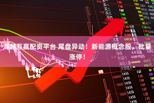 海越互赢配资平台 尾盘异动！新能源概念股，批量涨停！
